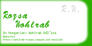 rozsa wohlrab business card